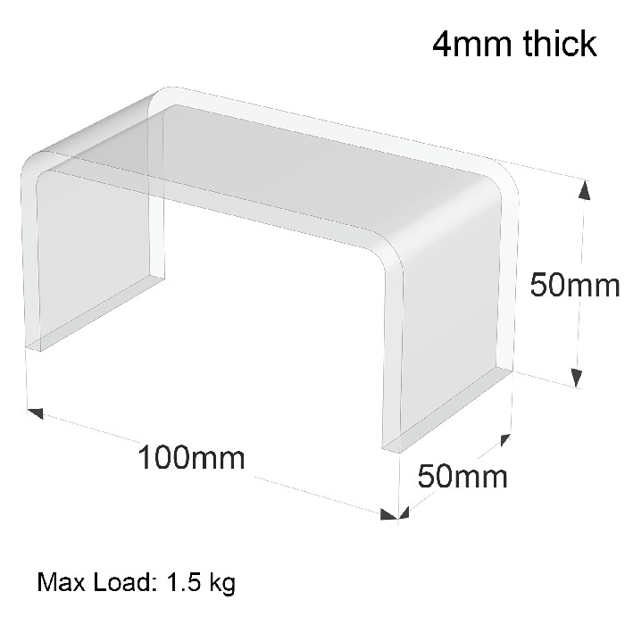 4mm-thick-10*5*5cm , Max Load 1.5kg Acrylic Display Shelf- Clear ...